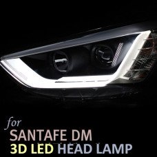 AUTOLAMP 3D LED STYLE HEADLIGHTS HYUNDAI SANTA FE DM - 2012-15