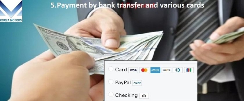 Payment by bank transfer and various cards